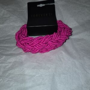 Forever 21 Fuchsia Beaded Bracelet